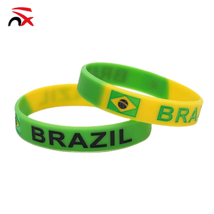 Bracelet en silicone unisexe écologique avec impression numérique, motif drapeau du Brésil 2026, pour gravure sur mesure - Product Image 1