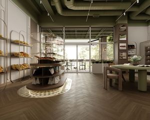 Diseño Interior de Lujo para Cafetería y Panadería Francesa, Muebles Personalizados para Panadería y Cafetería, Solución Integral en Madera Nórdica Crema y Vidrio - Product Image 3