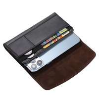 Hoge Kwaliteit Premium Black Pu Lederen Universele Mobiele Telefoon Riem Clip Holster Pouch Groothandel Voor Mannen Werknemer