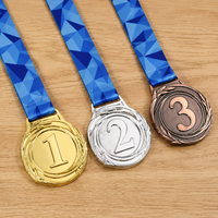 Médailles de récompense personnalisées d'usine : médailles sportives or, argent, bronze pour 1er, 2e et 3e places avec rubans et logos personnalisés pour compétitions