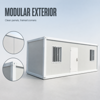 Maison conteneur modulaire de 20 pieds, démontable, à emplacement personnalisable, en panneaux sandwich d'acier, pour appartement préfabriqué, chambre ou atelier