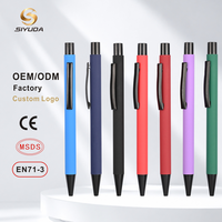 Bolígrafo Promocional Multicolor de Metal con Recubrimiento de Goma y Clic, con Logotipo Grabado con Láser