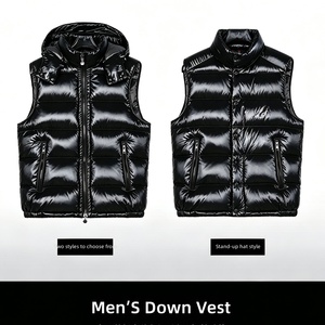 Manteau d'hiver matelassé chaud et imperméable à capuche, style gilet, Bormes, unisexe, avec fermeture éclair et col montant - Product Image 2