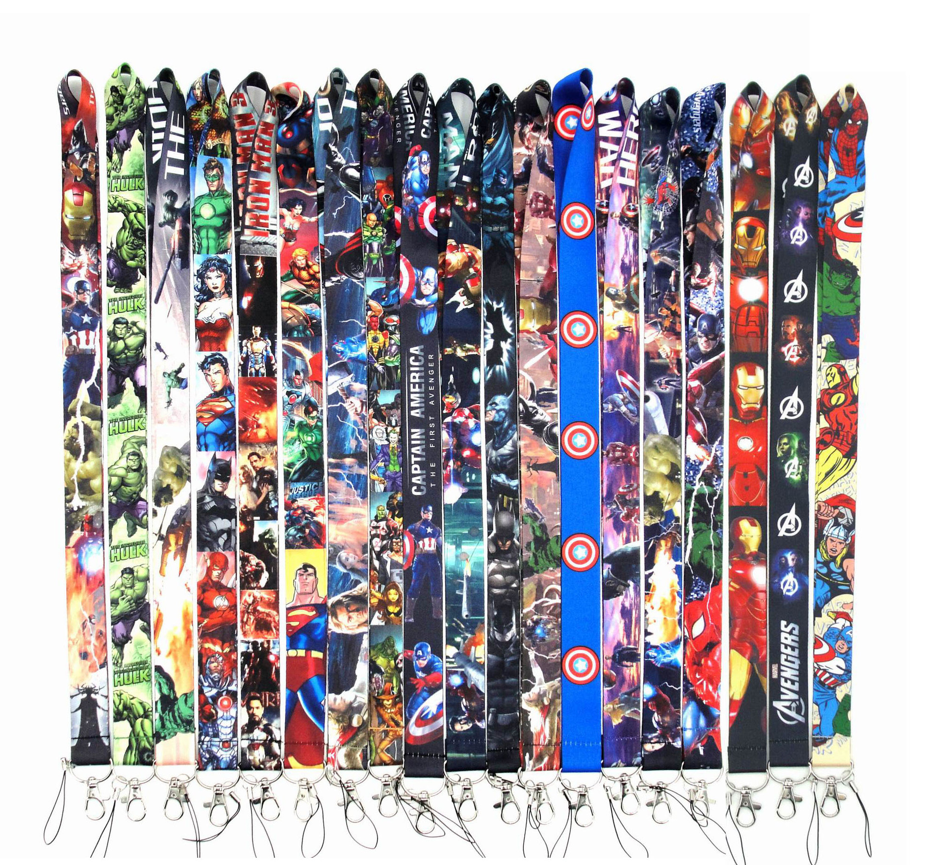 Cute Cartoon the Avengers Marvel Spider-Man Iron Man Lanyard Wholesale High Quality Neck Strap Lanyards Captain America Lanyard Image 2