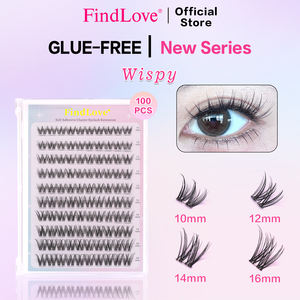 Cils faux autocollants à 10 rangées très vendus, imperméables, style 3D moelleux, sans colle, tenue longue durée, forte adhérence - Product Image 1