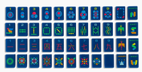 Tuiles de Mahjong Américaines Géométriques Colorées Rétro Personnalisées, Jeu de 160 Pièces en Acrylique 4 Couches, Durable et Portable