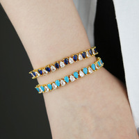 5A cubique zircone Bling Tennis chaîne Bracelet gouttelette grappe coeur CZ bijoux pour femmes à la mode