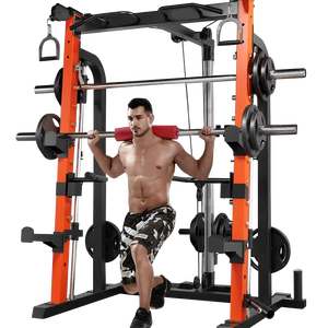 Rack Multifunzionale per Squat in Acciaio per <span class=keywords><strong>Palestra</strong></span> e Casa, Macchina Smith con 30+ Funzioni, Carico Massimo 900KG, Allenamento di Forza con Bilanciere - Product Image 1