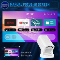 Projecteur à courte focale HY260 200 ANSI LM 1080P avec Wifi 6, mise au point manuelle, projecteurs portables 4K avec haut-parleur HIFI