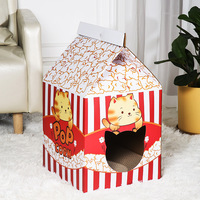 Design original Maison de grattoir pour chat en carton de lait Salon de grattoir pour chat en papier ondulé