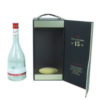 Boîte-cadeau en carton rigide noir mat de luxe sur mesure pour whisky d'alcool pour bouteilles de vin rouge de Champagne impression de gaufrage en verre