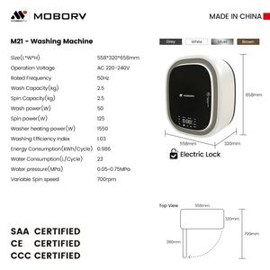 MOBORV Autocaravana RV Caravana <span class=keywords><strong>Mini</strong></span> <span class=keywords><strong>Lavadora</strong></span> Accesorio Vehículo Recreativo <span class=keywords><strong>Mini</strong></span> <span class=keywords><strong>Lavadora</strong></span> de Carga Frontal Automática Montada EN LA Pared - Product Image 6