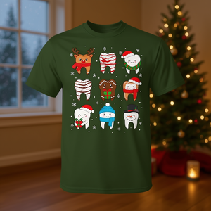 Dental Christmas Cute <b>Dentist</b> Crew T-Shirt-China Model A10964 - Product Image 3