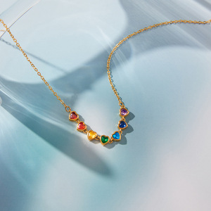 Collar de Moda Primaveral con Circonita Cúbica, Acero Inoxidable, Chapado en Oro PVD, para Mujer - Product Image 5