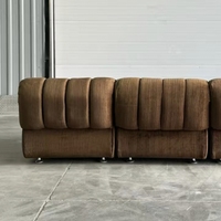 Canapé modulaire en velours brun rétro design antique moyen, combinaison libre, canapé de salon pour trois personnes, appartement, canapé de détente