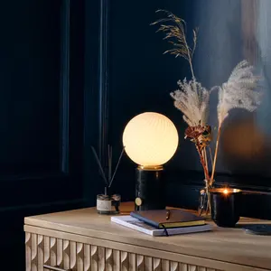 SHIHUI moderner Naturstein Marmor-Dekoration Swirl Tischlampe nordische dekorative Heimbeleuchtung Nachttischlampen
