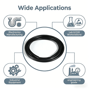 Tuyaux en caoutchouc silicone conducteur ESD sur mesure, blindage EMI, tube antistatique, propriétés électriques stables, usage industriel - Product Image 4
