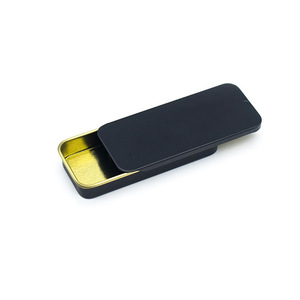 Little Metal Sliding <strong>Tin</strong> <strong>Box</strong> Custom Size Logo <strong>Rectangle</strong> Storage <strong>Slide</strong> Can Jars Square Cosmetic Iron Silver Black Sliding Boxes - Product Image 3