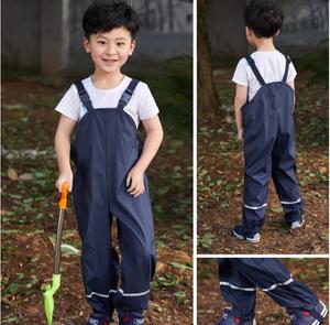 Pantaloni da <span class=keywords><strong>pioggia</strong></span> con bretelle impermeabili a prova di fango e sporco pantaloni da <span class=keywords><strong>pioggia</strong></span> per bambini pantaloni da <span class=keywords><strong>pioggia</strong></span> - Product Image 2