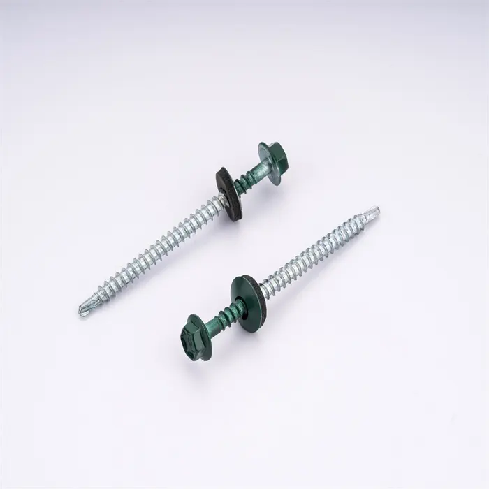 China Factory color zinc plated metal Hexagonal Head stainless steel with Rubber Washers screw self drilling Roofing screw