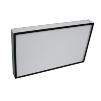 Filtre à air pour salle blanche, média plissé en fibre de verre, cadre en aluminium