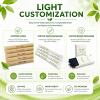 Pailles biodégradables PHA personnalisables en gros, pailles pliables robustes et compostables pour le thé Boba, la restauration et les restaurants