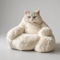 Canapé paresseux géant en peluche apaisante en forme de chat, style Instagram, fabriqué en Chine pour chambre/salon, modèle Spacesure Turn Tatami