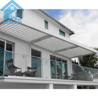 Pergola de luxe en aluminium Sweet Home avec lames orientables télécommandées, gazebo extérieur bioclimatique imperméable et éclairage