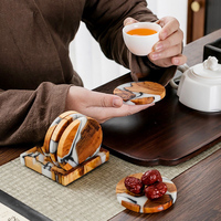 WanuoCraft Dessous de verre à thé en résine de pin de haute qualité Design de luxe avec isolation thermique pour la cuisine Maison Cérémonie Noël