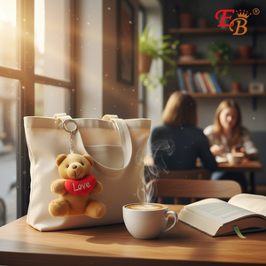 Portachiavi 4 \ "orso bruno con cuore peluche 360 pz/CS - Product Image 3
