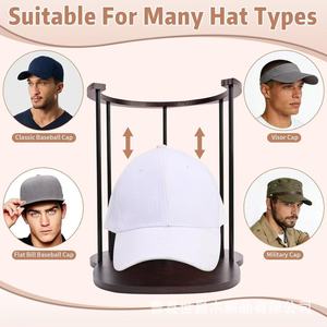 Support de rangement personnalisé pour casquettes de baseball, organisateur empilable en bois pour casquettes de baseball, support de rangement en fer forgé. - Product Image 4