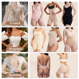 웨딩드레스용 등 없는 로우 백 스트랩리스 브라이덜 쉐이프웨어, 뱃살 보정 심리스 바디수트 속옷 (신부용) - Product Image 2