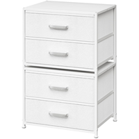 Tiroirs de rangement empilables pour organisateurs de placards, commode à 4 tiroirs en tissu, tiroirs de rangement pour placards, glissières de tiroir