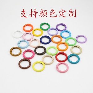 Zinc Alloy Spring Ring Keychain Accessory Round Buckle For Jewelry Doll Pendant Unisex DIY Craft 10mm Plated Metal - Product Image 2