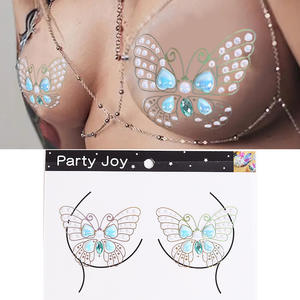Cache-tétons adhésifs papillon scintillants et brillants, cache-tétons sexy, accessoire de danse pour femmes - Product Image 2