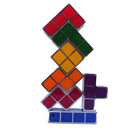 Lampe de table LED Tetris 7 couleurs en ABS, style moderne, blocs de construction, veilleuse lumineuse, alimentation USB tactile pour chambre et école