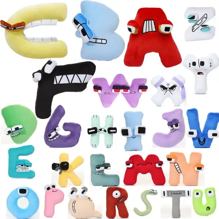 फैक्टरी वर्णमाला विद्या आलीशान खिलौने 26 अंग्रेज़ी अक्षरों भरवां खिलौने बच्चों आत्मज्ञान मोंटेसरी आलीशान खिलौना गुड़िया उपहार