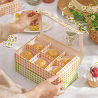 Boîte à gâteau bento transparente personnalisée Yilida Modèle 002 en gros, conteneur à cupcakes 6 cavités avec doublure en éponge gaufrée, impression CMJN, format réduit
