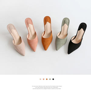 Mules à talons hauts sexy pour club, nouvelle collection printemps 2025, en daim, à bout pointu, style coréen, pour femme - Product Image 5