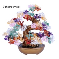 Vente chaude de haute qualité naturel Rose Quartz porte-bonheur cristal gravier pierre Citrine améthyste cristal argent arbre
