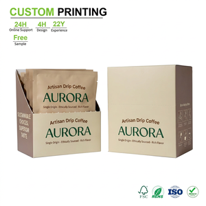 Cajas <span class=keywords><strong>de</strong></span> Regalo para Café Kraft Marrón Personalizadas con Arte <span class=keywords><strong>de</strong></span> Goteo Artesanal y Guía <span class=keywords><strong>de</strong></span> Preparación <span class=keywords><strong>de</strong></span> Seis Pasos para Venta al por Menor, Mayorista y Suministro a Granel - Product Image 1