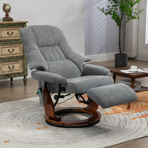 <span class=keywords><strong>Fauteuil</strong></span> inclinable de loisirs en bois et cuir PU avec fonctions de massage et pivotement pour l'extérieur et les villas - Product Image 3