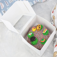 Boîtes en carton transparentes claires de 12 pouces, emballage de gâteau, dessert, donuts, Cajas Para pâte avec fenêtre
