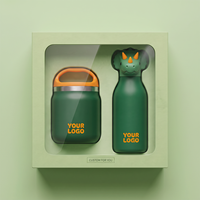 Ensemble de boîtes à lunch pour enfants Everich avec pot isotherme et gourde, tasse en acier inoxydable 304 anti-fuite à motif de dessin animé, personnalisation OEM ODM