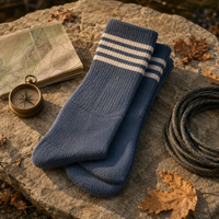 Chaussettes de randonnée en laine mérinos sur mesure, sans couture, mi-mollet, rembourrées et amorties, pour l'alpinisme et le trekking