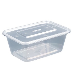 Boîte alimentaire rectangulaire jetable en PP, résistante au micro-ondes, noire, transparente, blanche, pour repas, bento, sandwich, hamburger, à emporter - Product Image 5