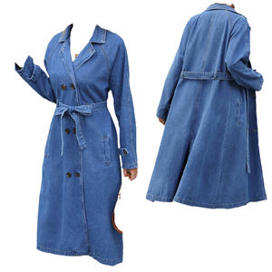 Chaqueta Vaquera de Mujer a la Moda, Manga Larga, Doble Botonadura, Ecológica, Resistente al Viento, Transpirable, con Bolsillos - Product Image 2
