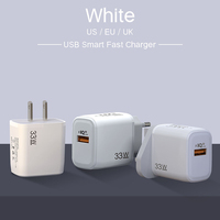 33W QC3.0 Adaptador de pared de carga rápida universal Cargador USB 5V/3A para teléfonos móviles EE. UU. UE Reino Unido Enchufe