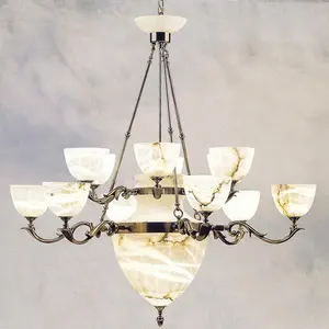 Grande lampe suspendue traditionnelle d'alabaster, lampes suspendues d'intérieur pour la maison