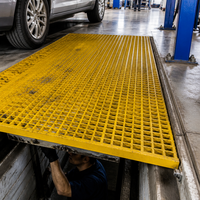 Grille de sol en fibre de verre pour lavage de voitures, 25 mm, en PRV, auto-drainante, perméable, résistante à la corrosion, panneau de charge robuste – Fournisseur
